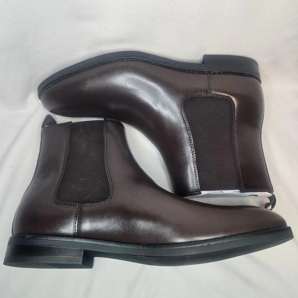Alfani Luka 2 Brown Pull-On Chelsea Boots NWT Sz 12 Retail $70 Vegan Leather